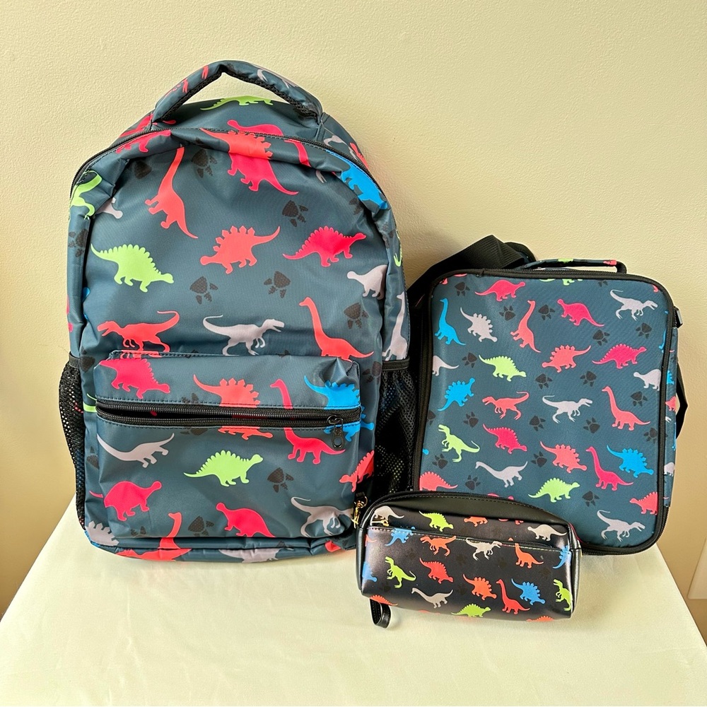 Dinosaur Print Backpack and Lunch Set